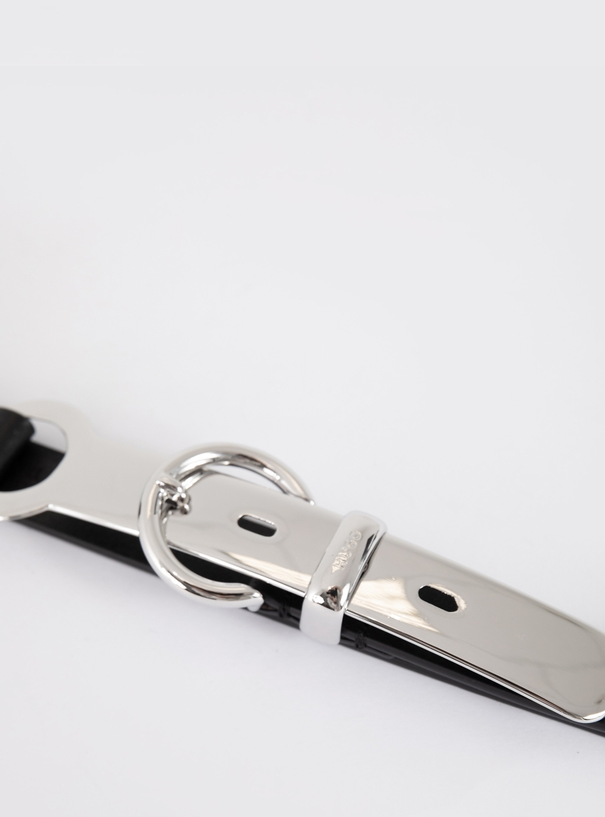 HUGO Leather Belt Nydia-Mtip_Sz20 - Black