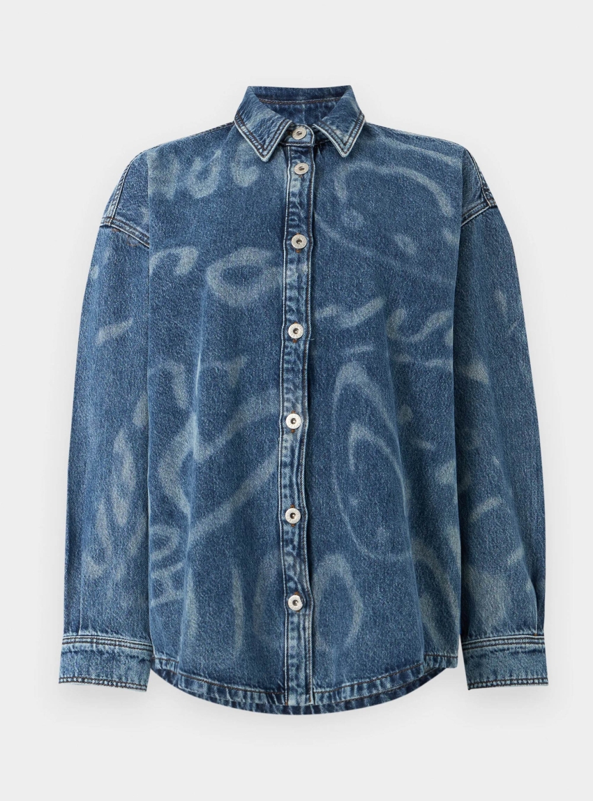 HUGO Oversized Fit Shirt Garesa_4_B - Medium Aged Denim