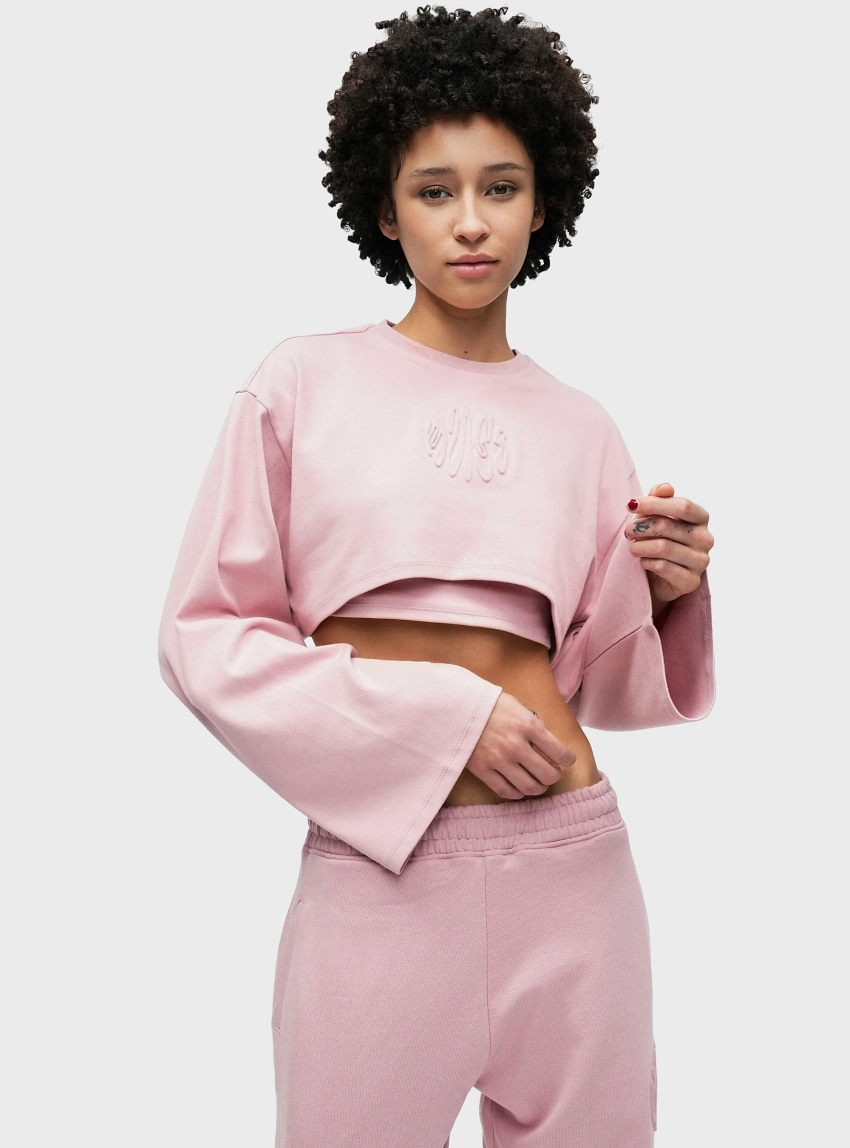 HUGO Cropped Top With Logo Artwork Daleisy_B - Pink