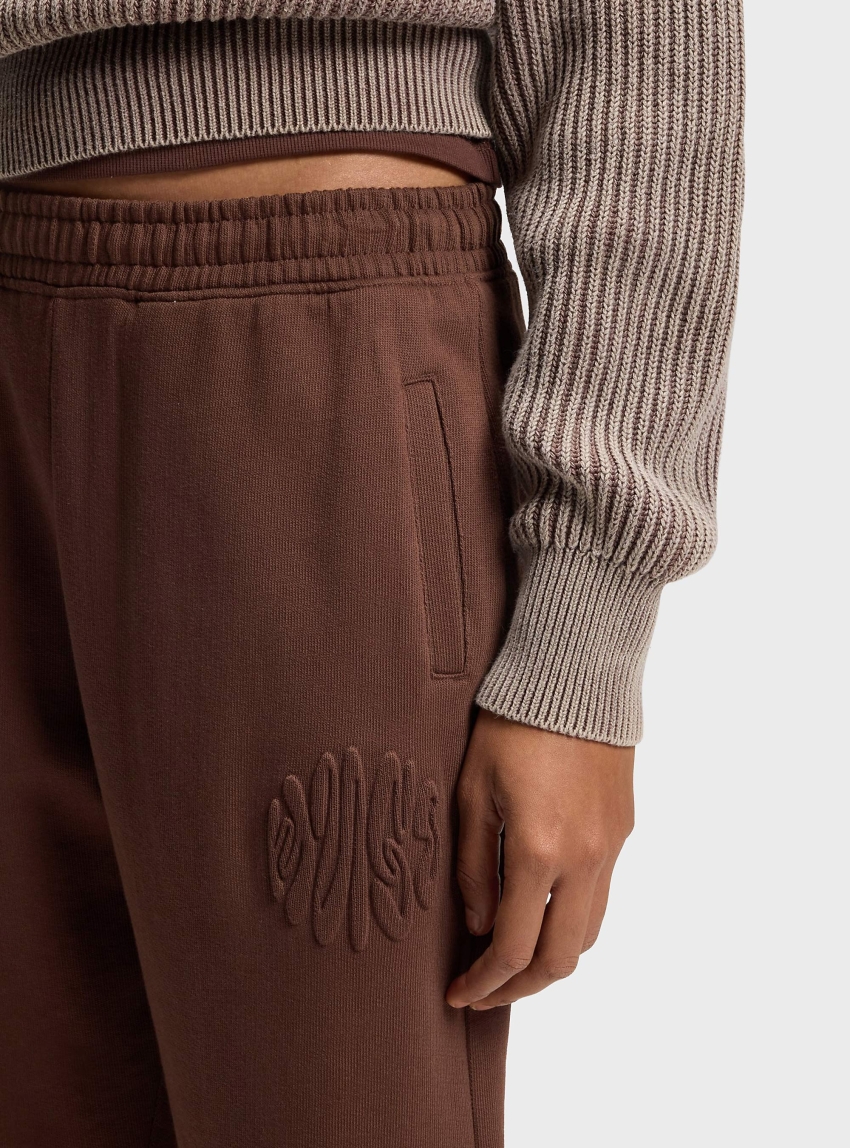 HUGO Loose-Fit Cotton-Terry Tracksuit Bottoms With Logo Artwork  Naleisy_B - Brown