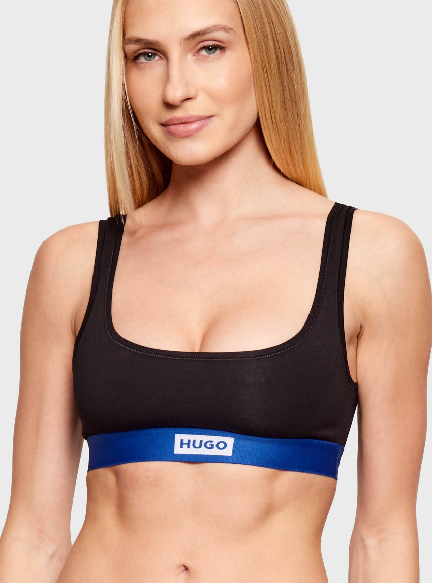 HUGO Two-Pack Logo Bralette TWIN BLUE - Black
