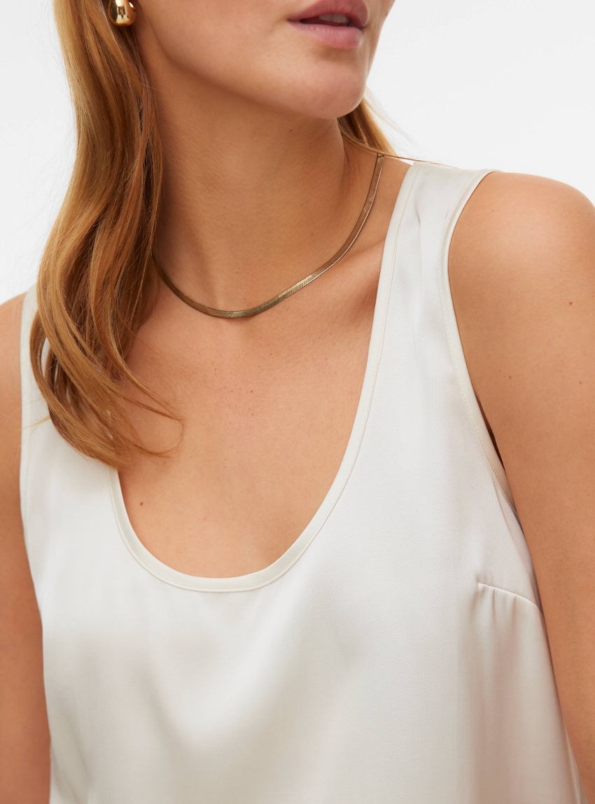 Vero Moda Aware Vinja O-Neck Top - Off White