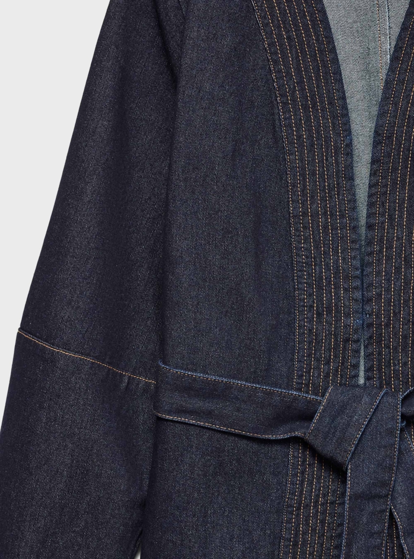 Vero Moda Aware Sakura Belt Wrap Denim Shirt - Dark Aged Denim