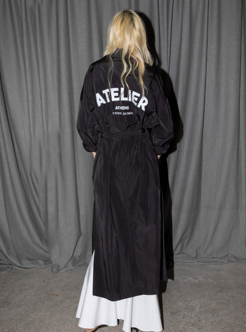 Atelier by Collectiva Noir At Trench Coat - Black