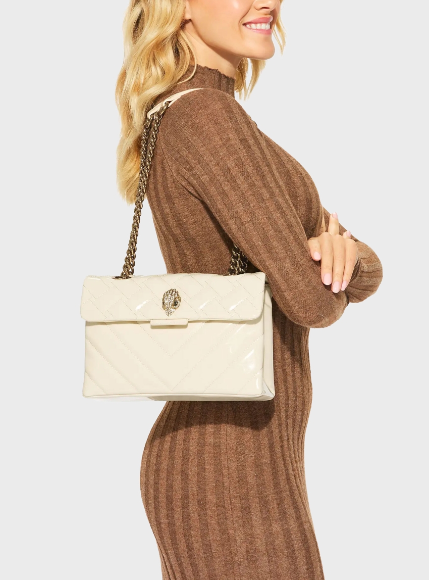 Kurt Geiger Leather Kensington Bag - Cream