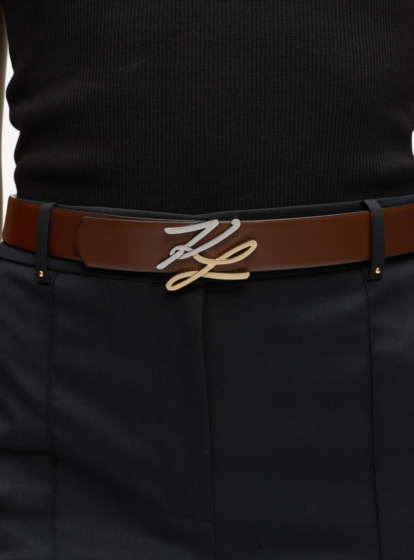 Karl Lagerfeld K/Autograph Reversible Belt - Black