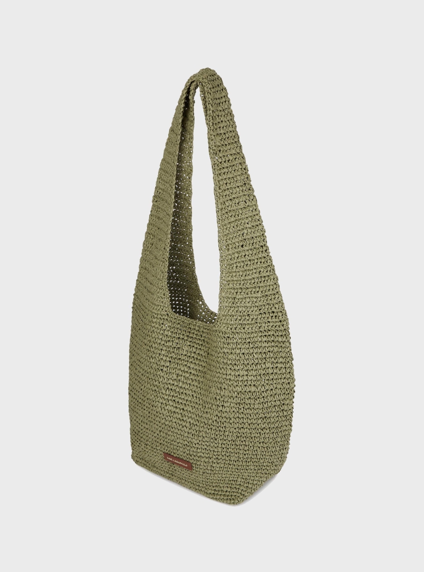 Karl Lagerfeld K/Autograph Crochet Hobo Bag - Beige