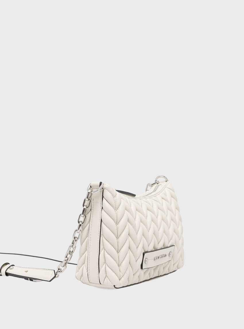 Karl Lagerfeld K/Weave Sm Zip Crossbody - Off White