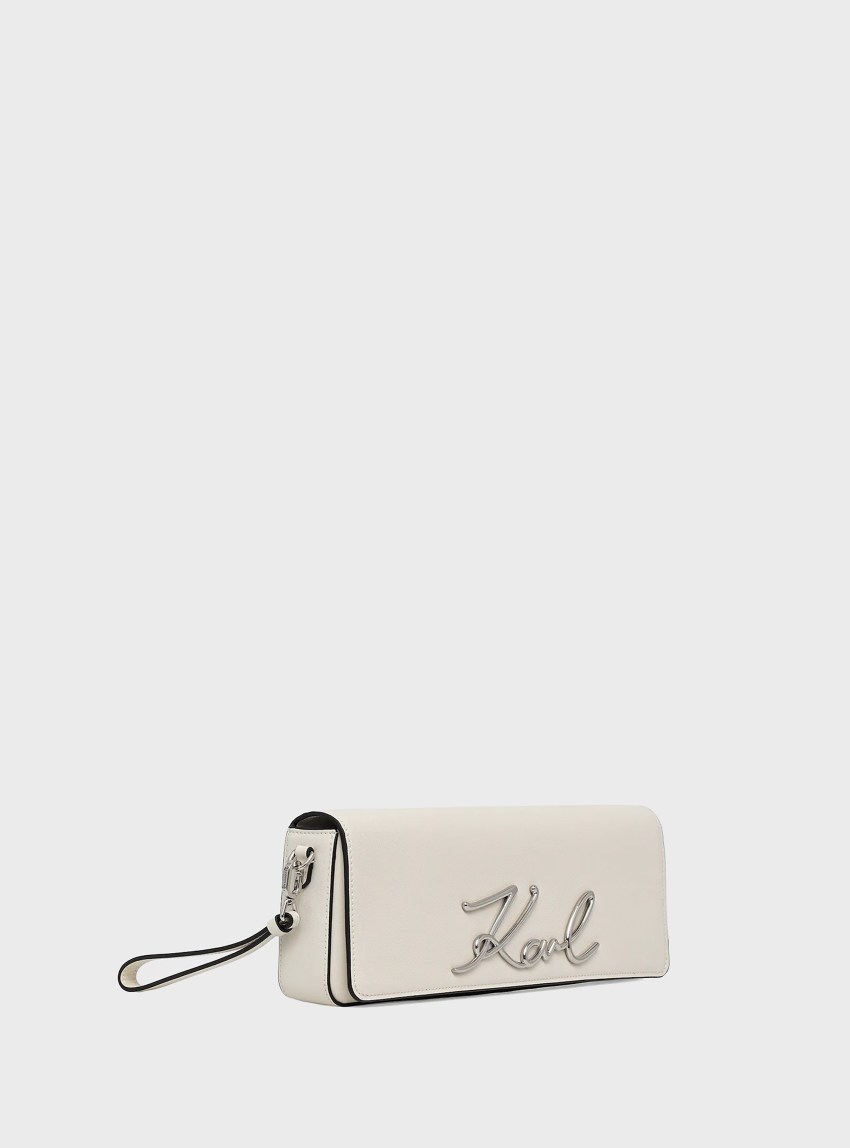 Karl Lagerfeld K/Signature 2.0 Slim Clutch - Off White