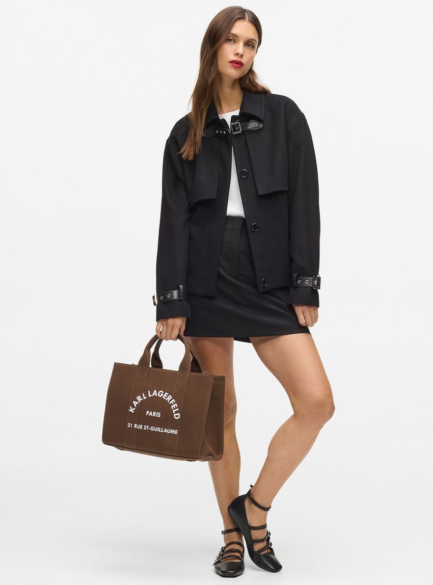 Karl Lagerfeld Rue St-Guillaume Medium Square Tote Bag - Brown