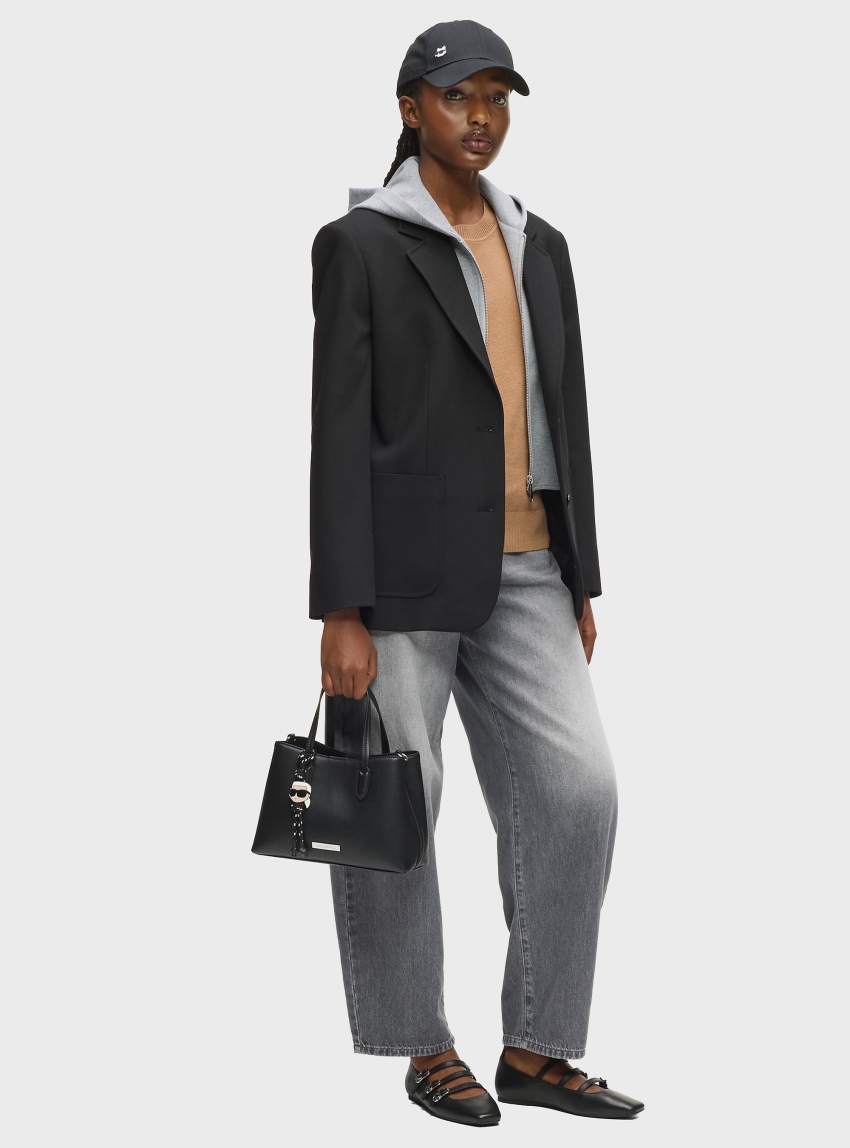 Karl Lagerfeld Ikon Smooth Small Tote Bag - Black