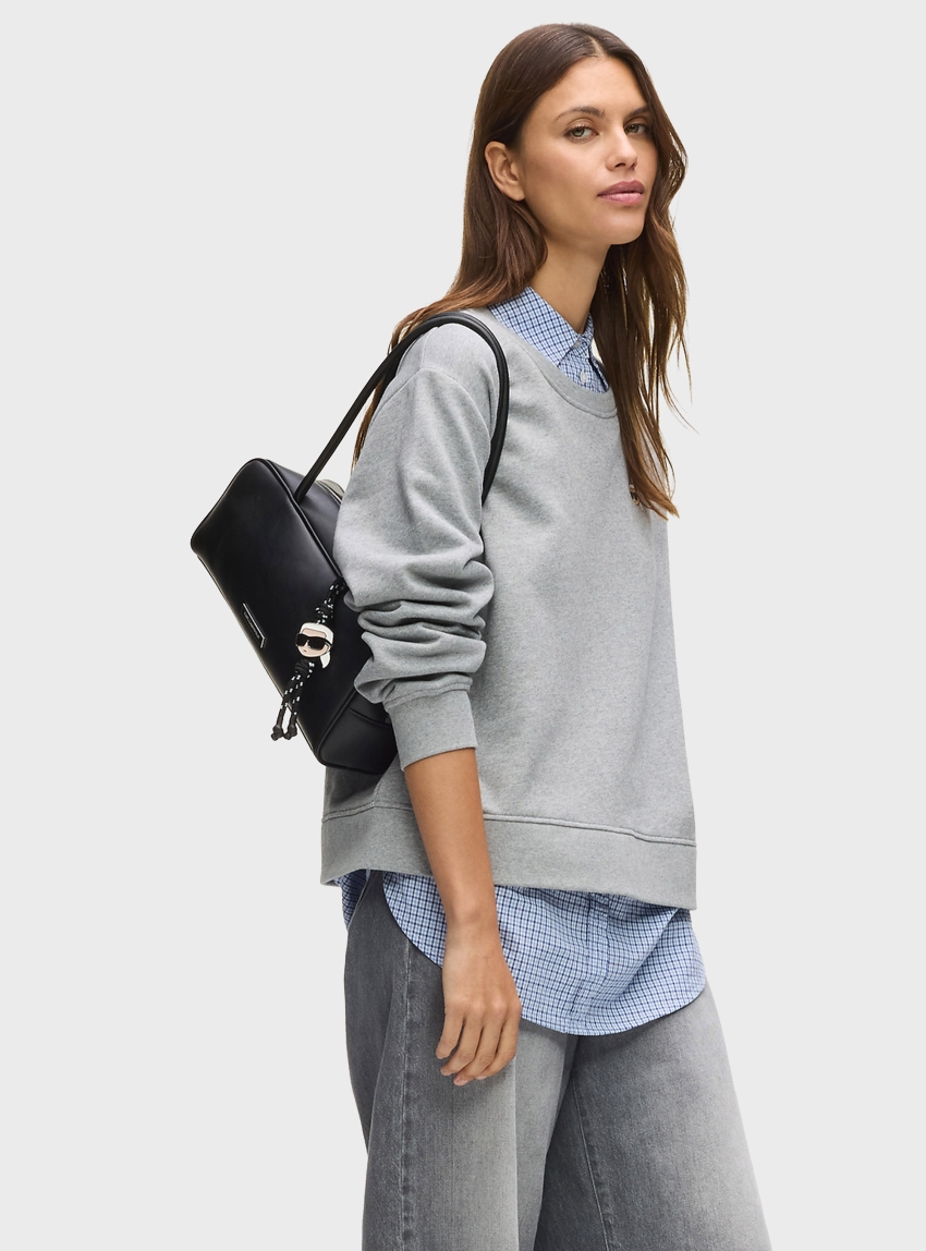 Karl Lagerfeld Ikon Smooth Rectangular Bag - Black