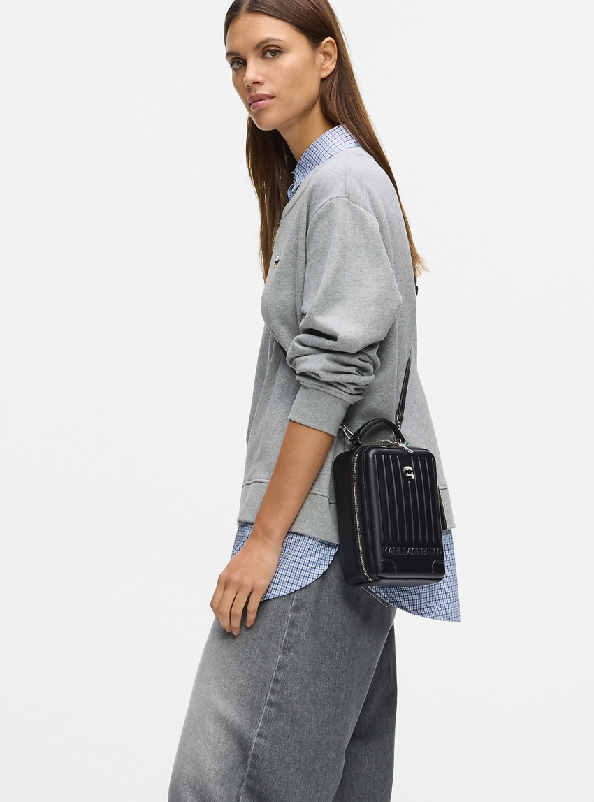 Karl Lagerfeld Ikon Suitcase Crossbody Bag - Black