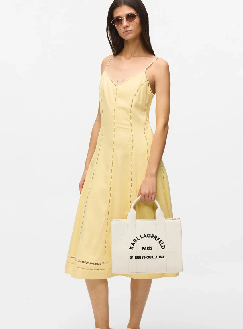 Karl Lagerfeld Rue St-Guillaume Medium Tote Bag - Dark Beige