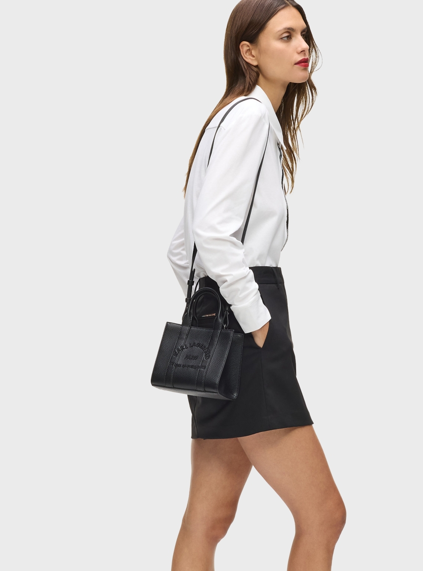 Karl Lagerfeld Rue St-Guillaume Mini Tote Bag - Black