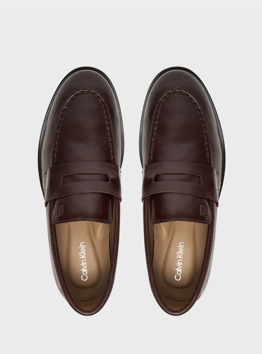 Calvin Klein Leather Airfit® Cushioned Penny Loafers - Bordeaux