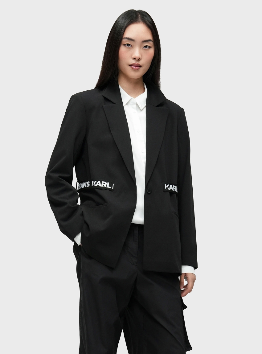 Karl Lagerfeld Jeans Logo Blazer - Black