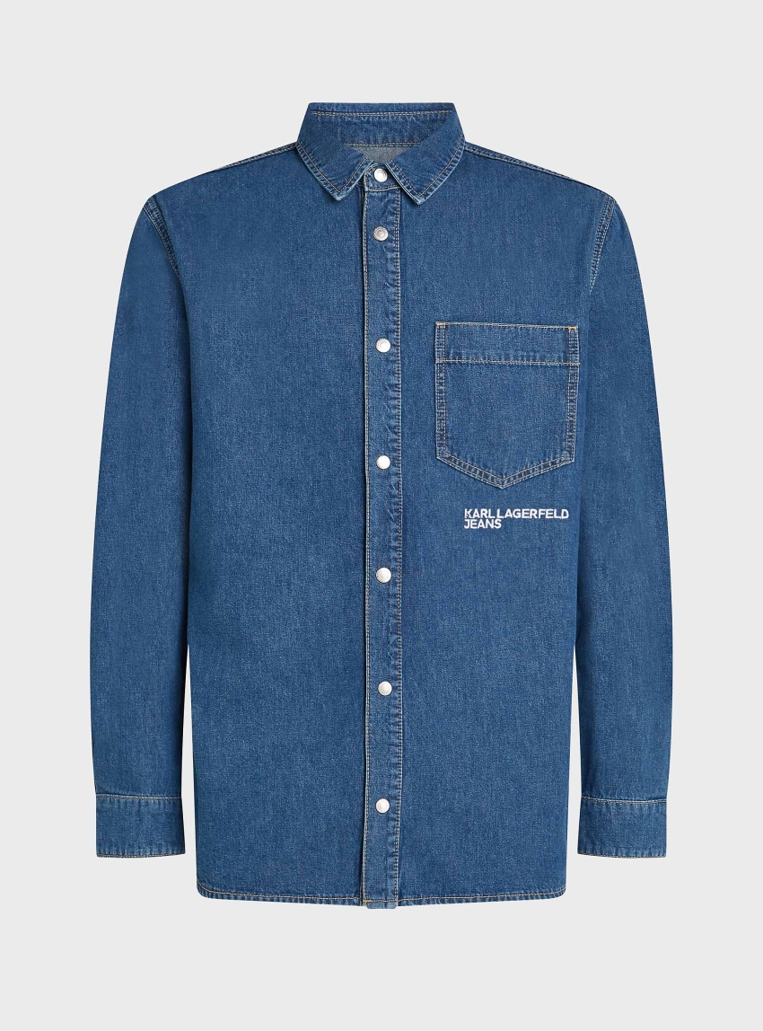 Karl Lagerfeld Jeans Regular Denim Shirt - Dark Blue