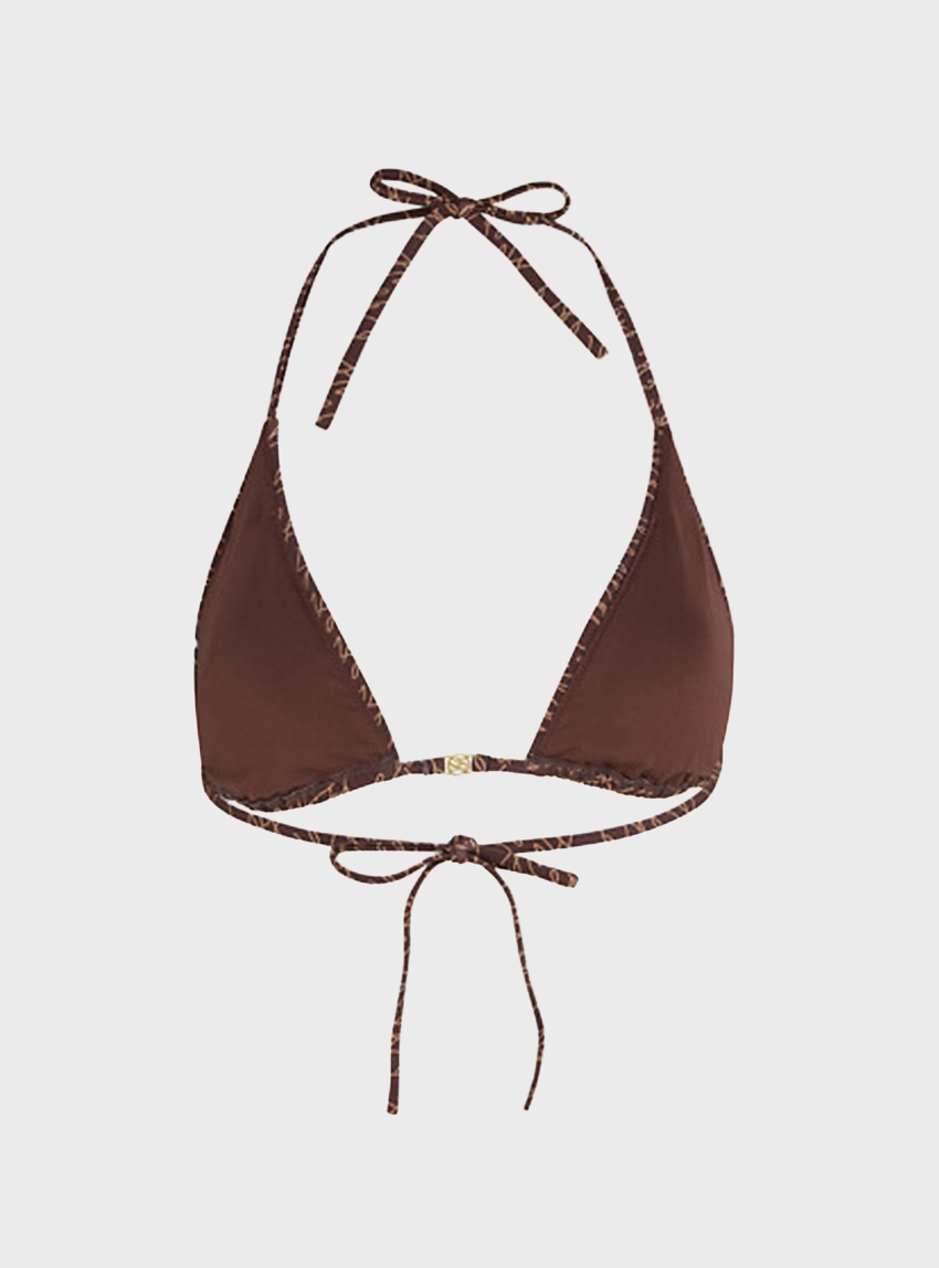 Karl Lagerfeld Autograph Triangle Bikini Top - Brown