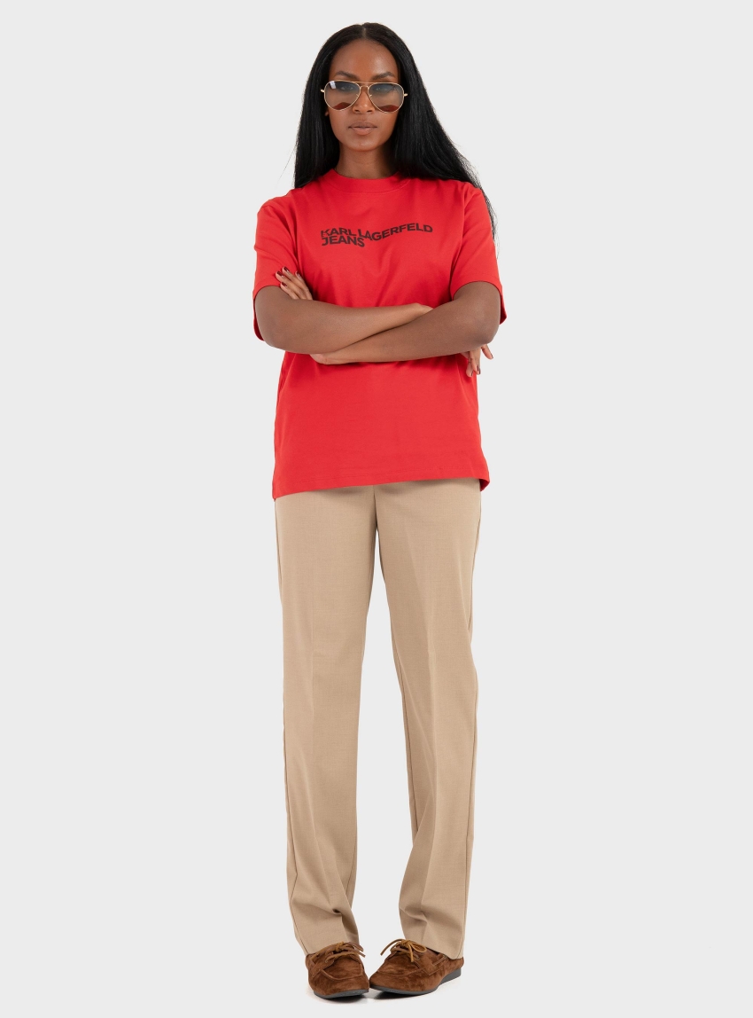 Karl Lagerfeld Wool-Blend Tailored Pants - Beige