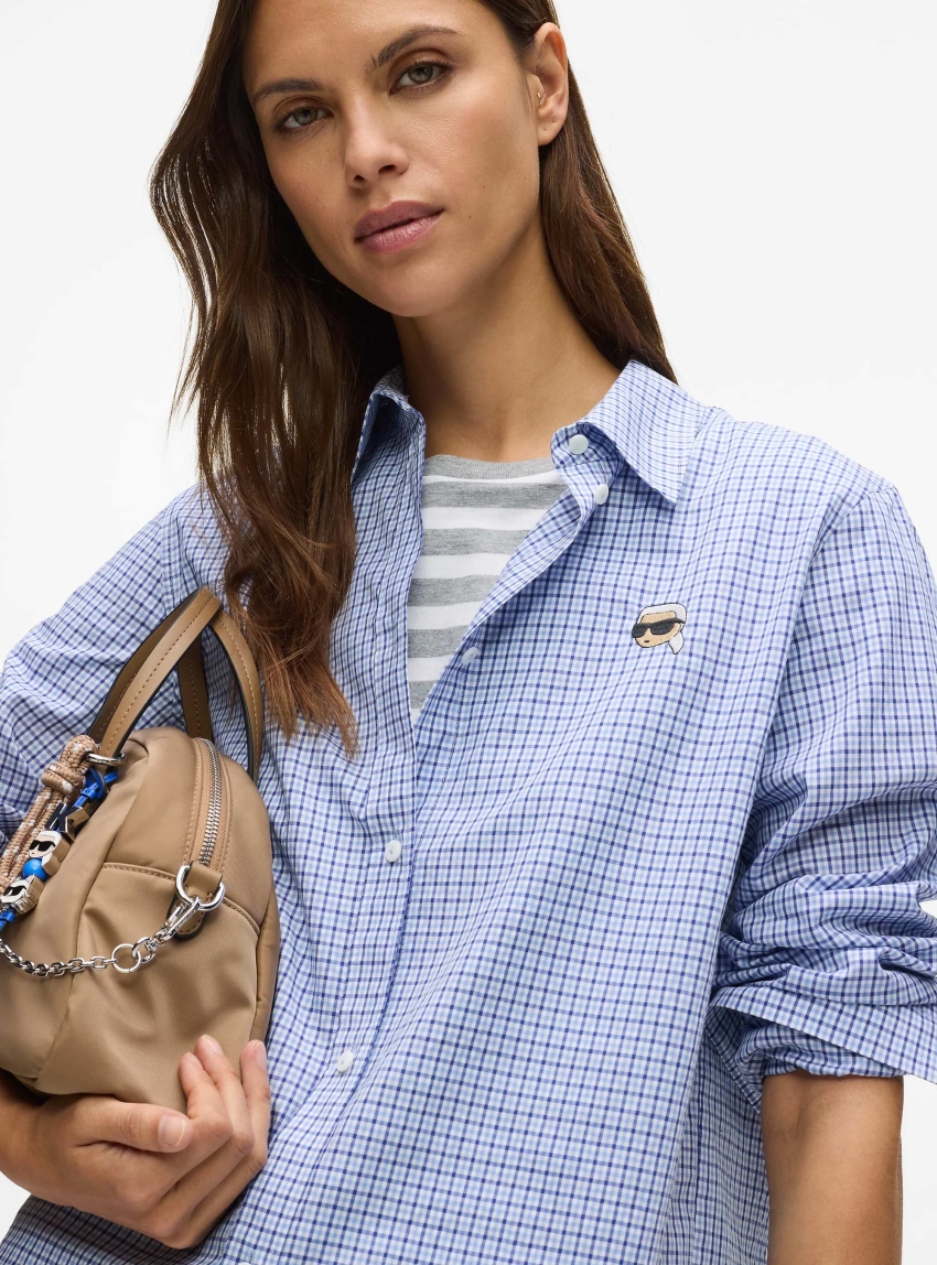 Karl Lagerfeld Ikon Checked Shirt - Tartan Light Blue
