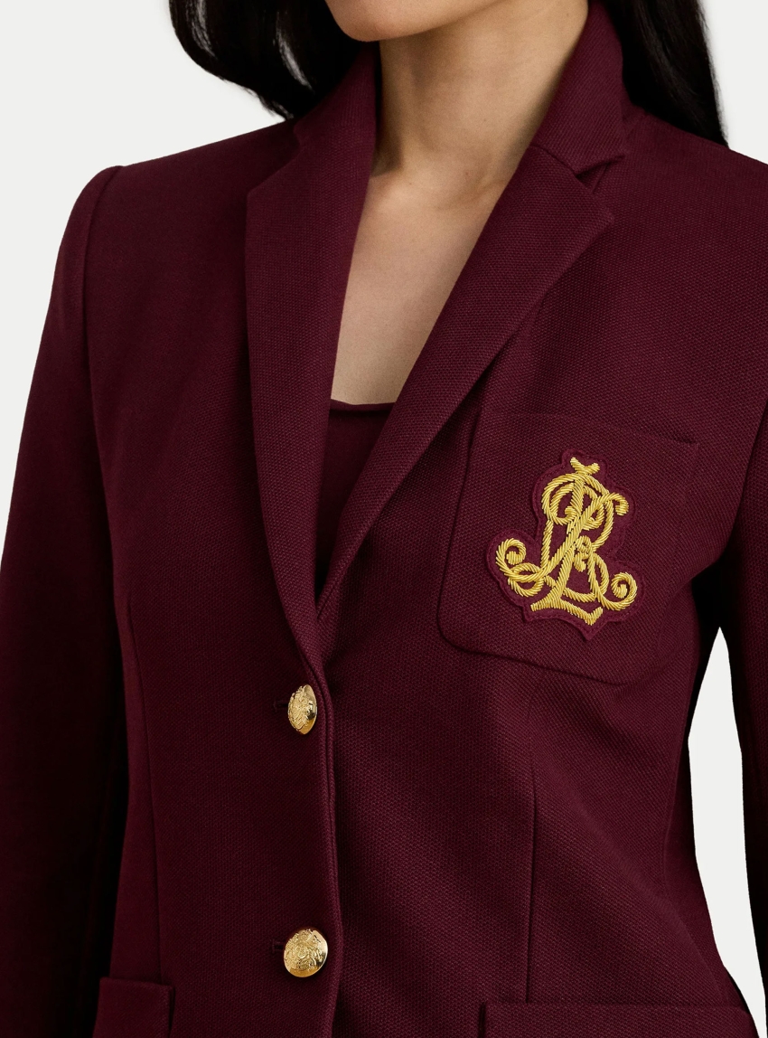 LAUREN Ralph Lauren Bullion Jacquard Blazer - Bordeaux
