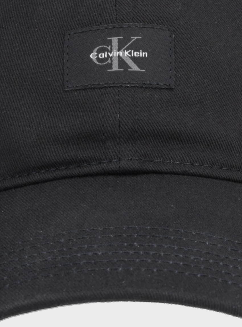 Calvin Klein Monogram Woven Patch Cap - Black