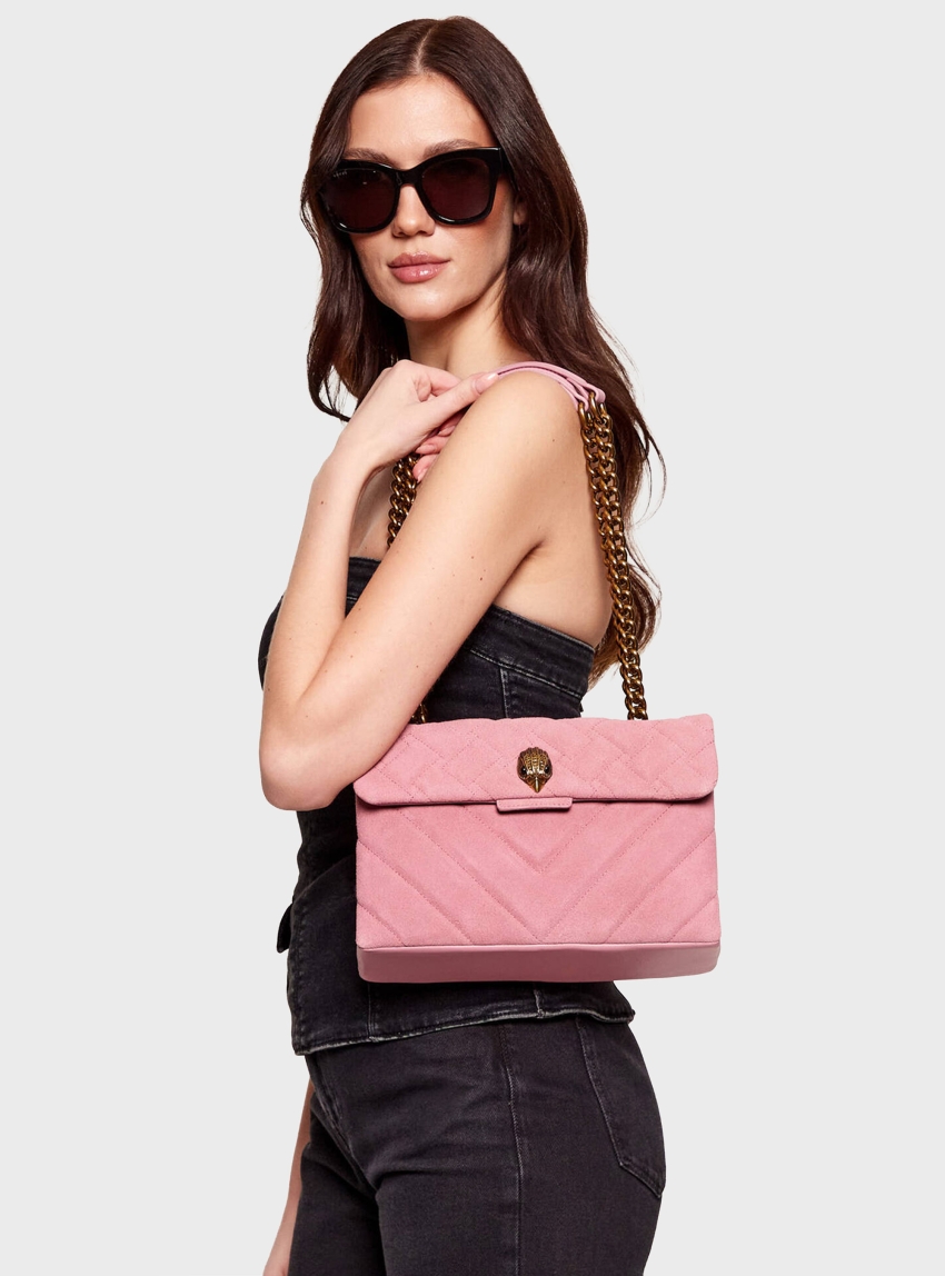 Kurt Geiger Leather Kensington Suede Bag - Pink