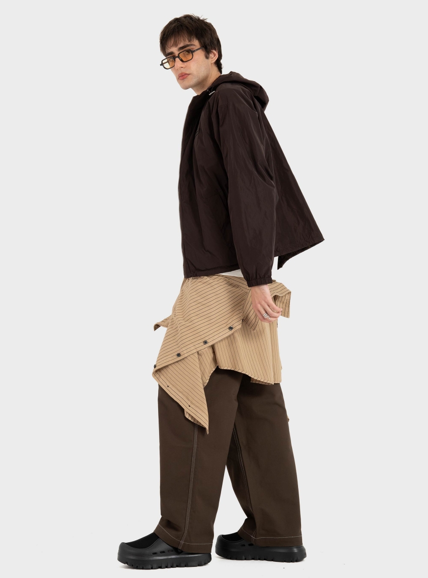 Karl Lagerfeld Hooded Reversible Blouson - Dark Brown