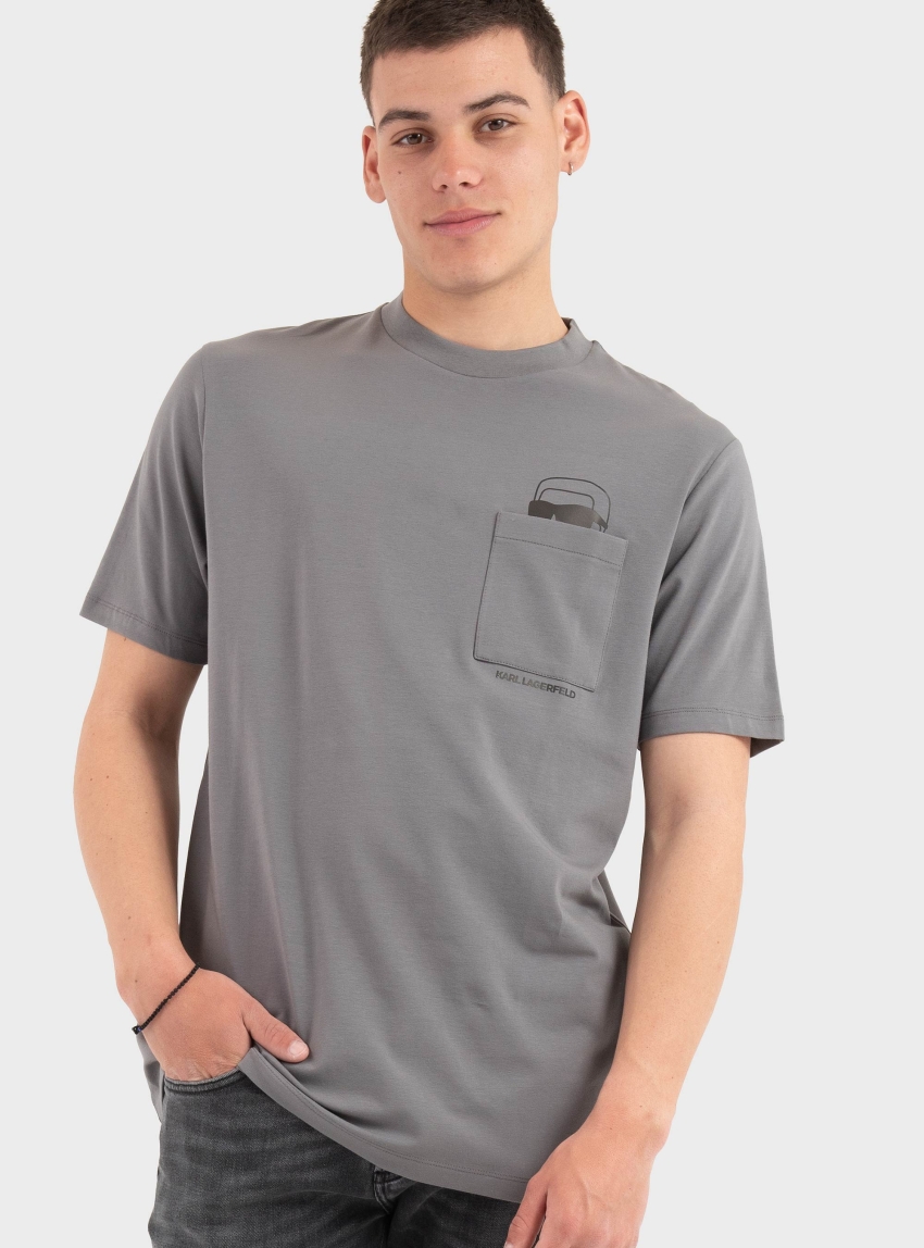 Karl Lagerfeld Pocket T-Shirt - Dark Grey