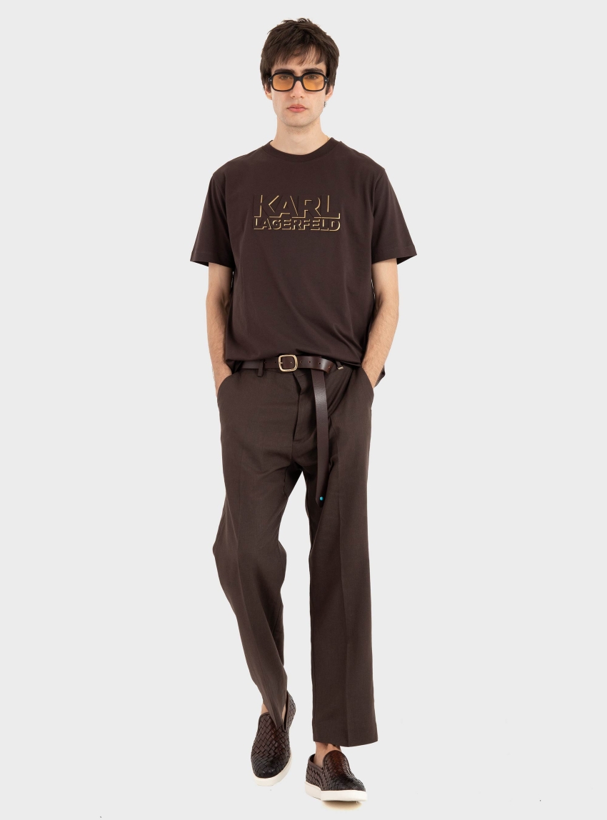 Karl Lagerfeld Logo T-Shirt - Dark Brown