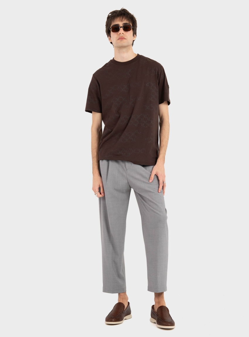 Karl Lagerfeld KL Monogram T-Shirt - Dark Brown