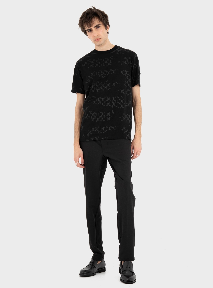 Karl Lagerfeld KL Monogram T-Shirt - Black
