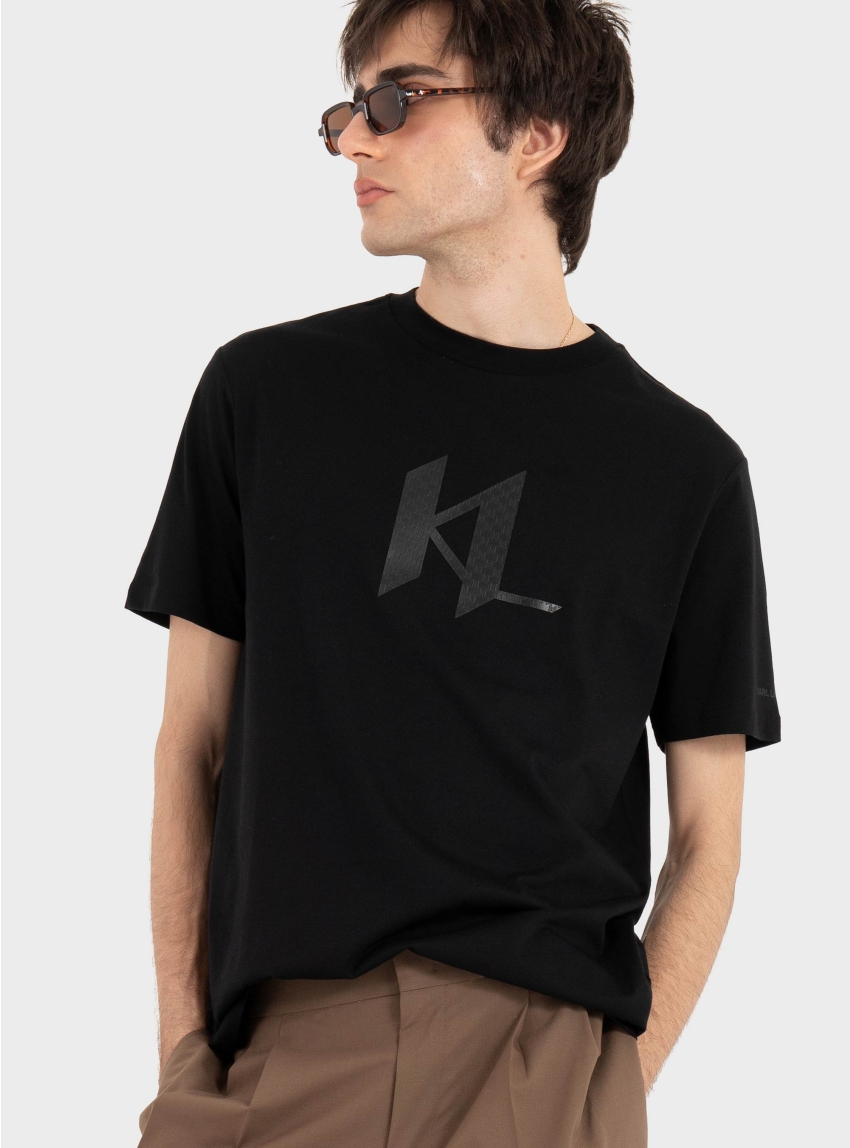 Karl Lagerfeld KL Monogram T-Shirt - Black