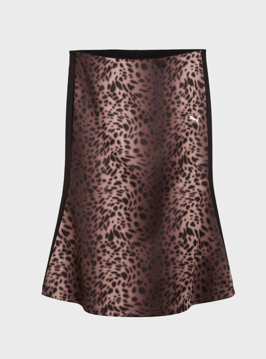 PUMA T7 LEO LUXE Midi Skirt - Leopard Print