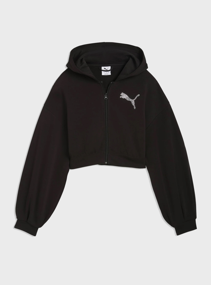 PUMA GRAPHIC Bedazzled FZ Hoodie - Black