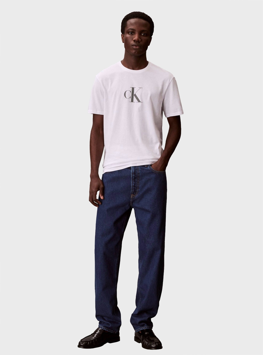 Calvin Klein 30S DISTRESS MONOGRAM GRAPH T-SHIRT - White