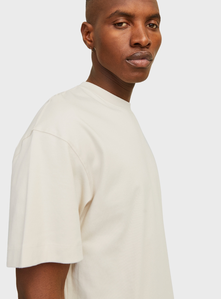 Jack & Jones Urban Edge O-Neck  Tee - Ecru