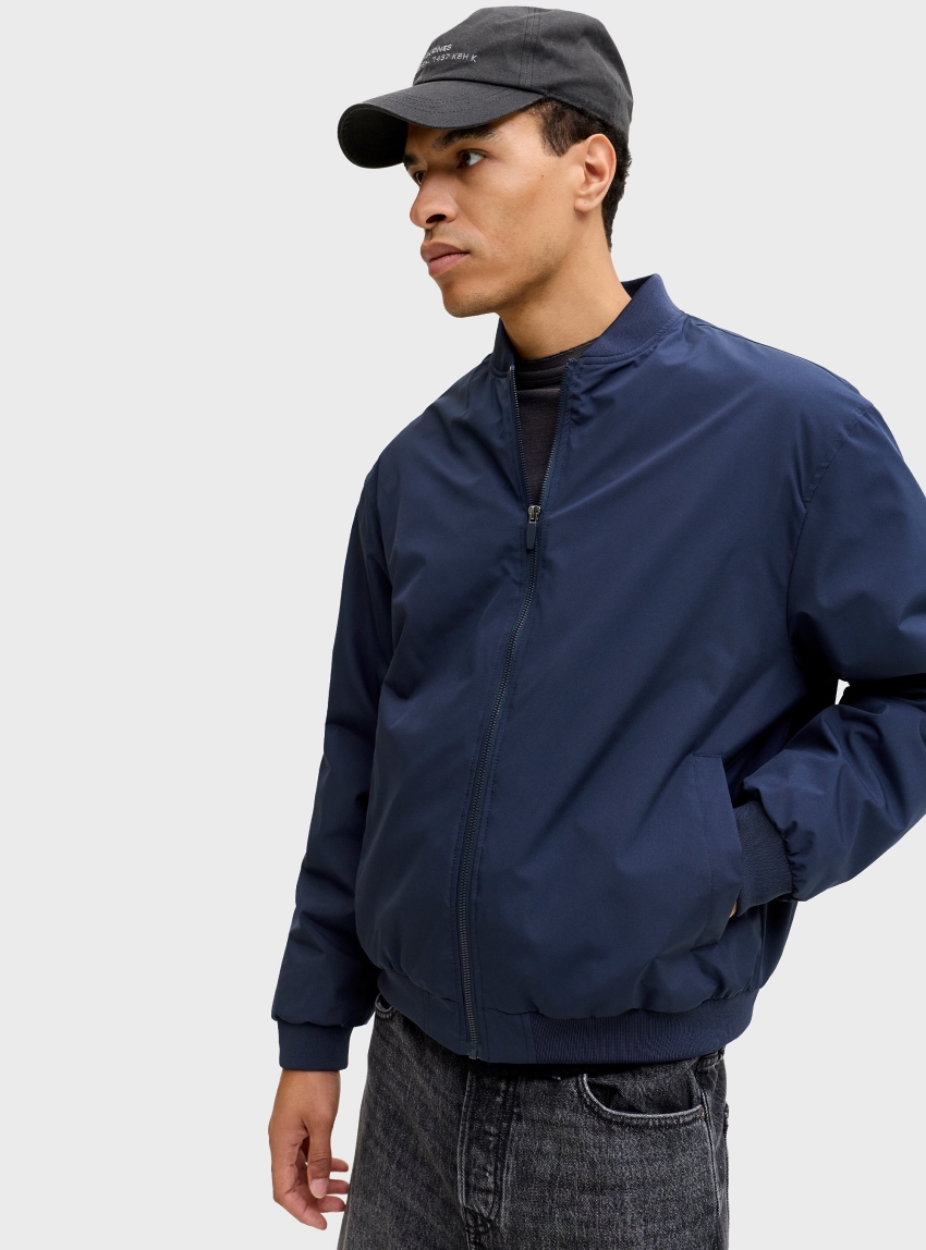Jack & Jones Charge Bomber Jacket - Dark Blue
