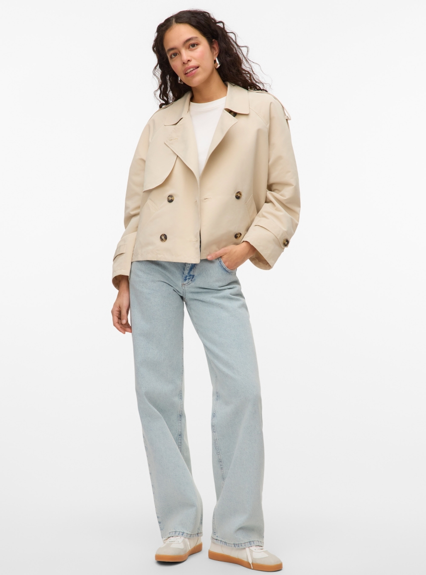 Vero Moda Chloe Short Trenchcoat - Ecru