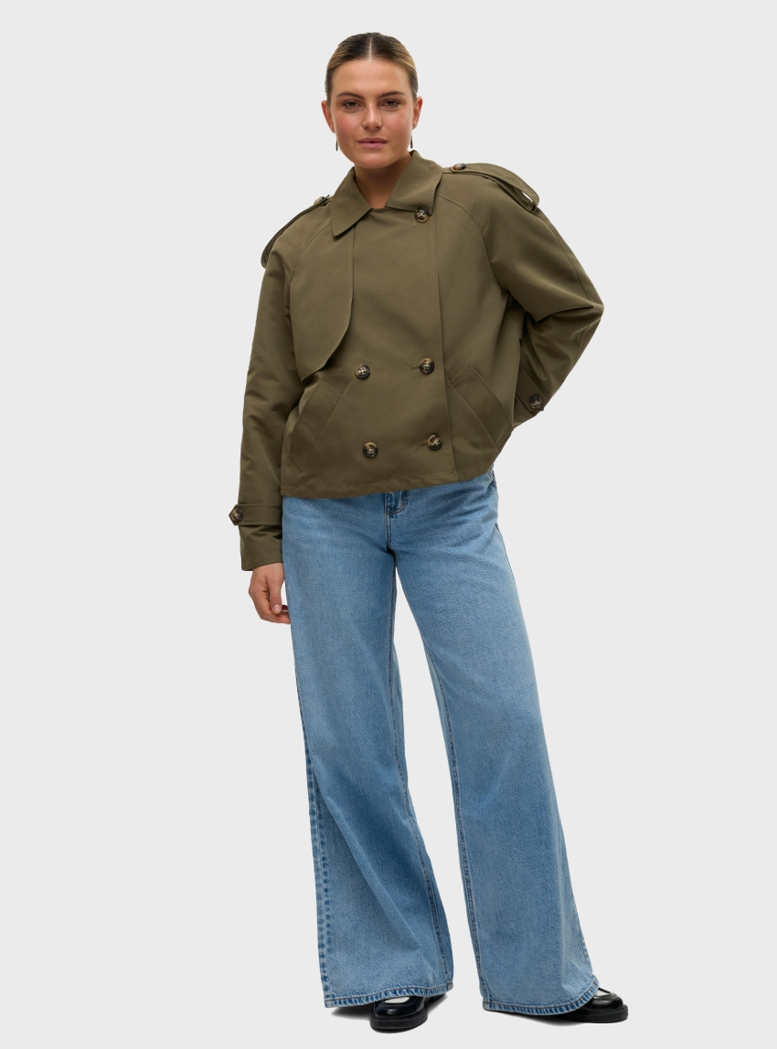 Vero Moda Chloe Short Trenchcoat - Olive 