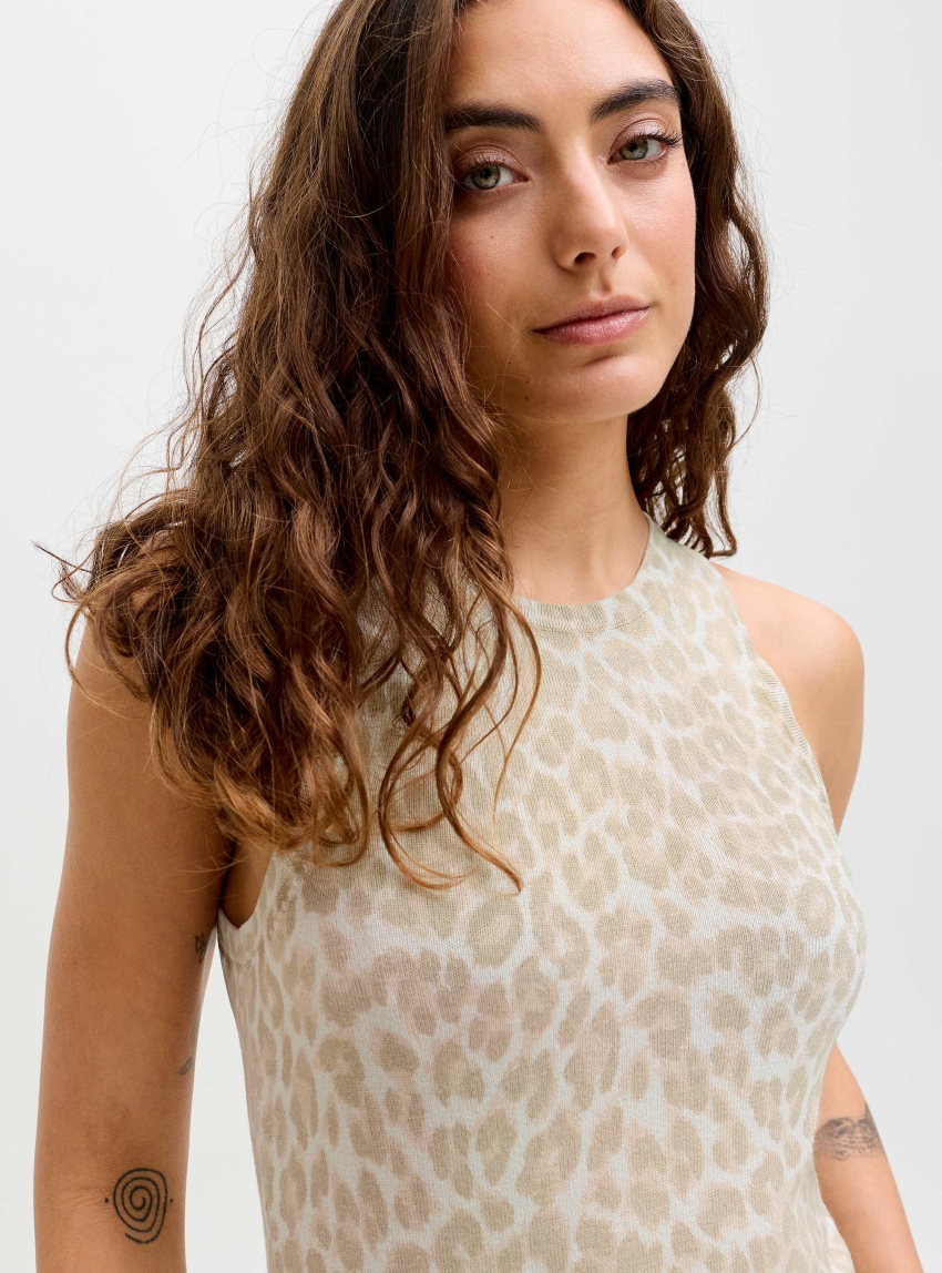 JJXX Evelyn Comfy Print Top Knit - Leopard Print