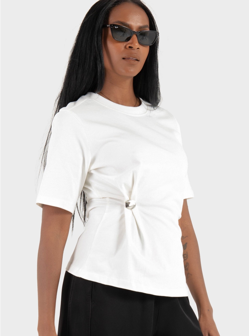 Only Marie 2/4 O-Neck Top - White