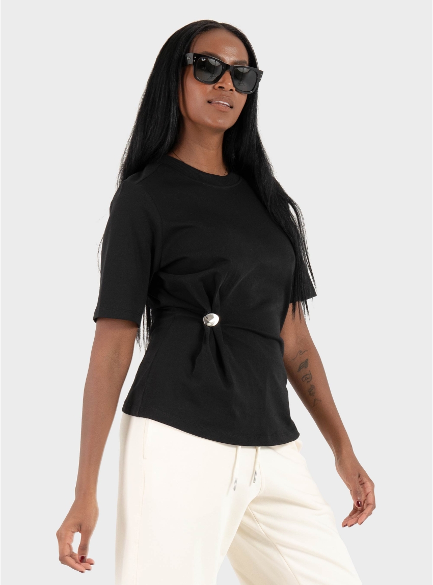Only Marie 2/4 O-Neck Top - Black