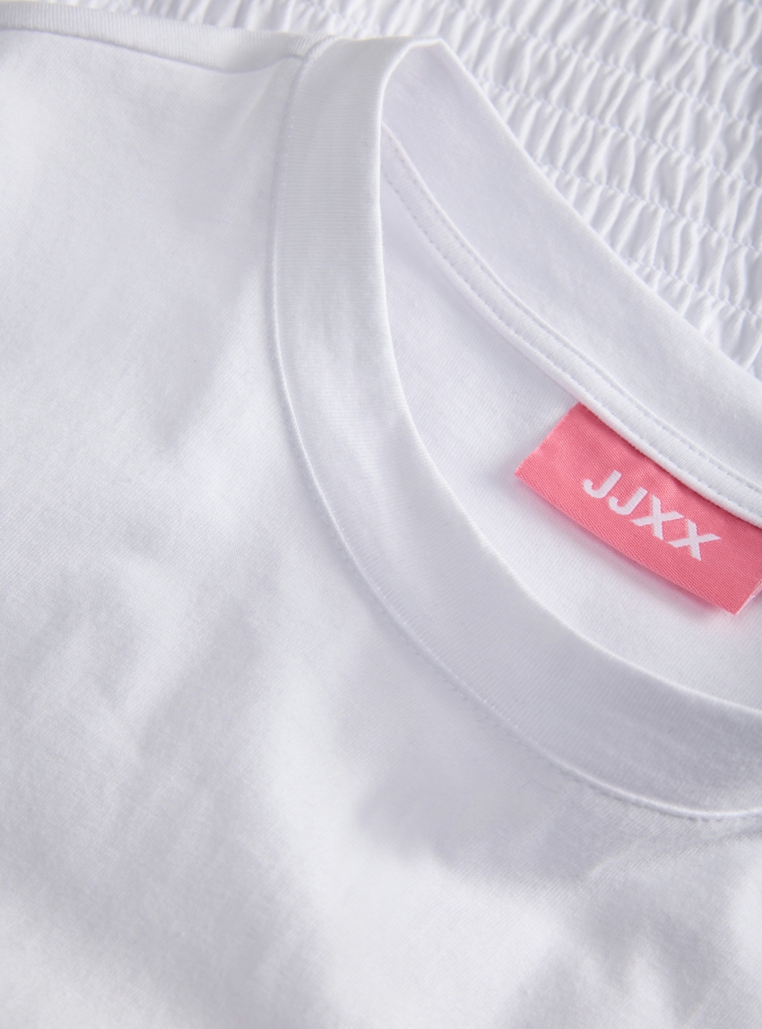 JJXX Evelyn Smock Tee - White