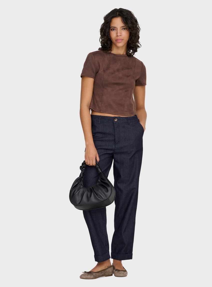 Only Ashby Regular Straight Cropped Jeans - Dark Aged Denim