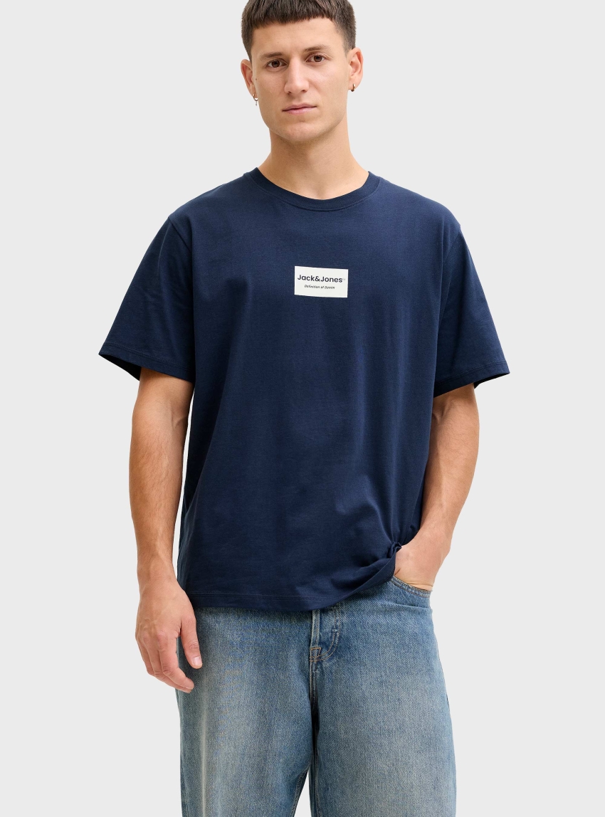 Jack & Jones Frank Crew Neck Tee - Dark Blue
