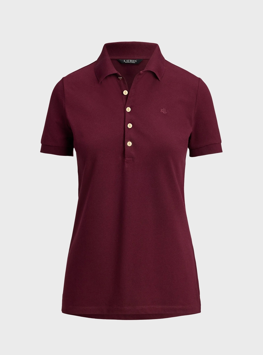LAUREN Ralph Lauren Piqué Polo Shirt - Bordeaux