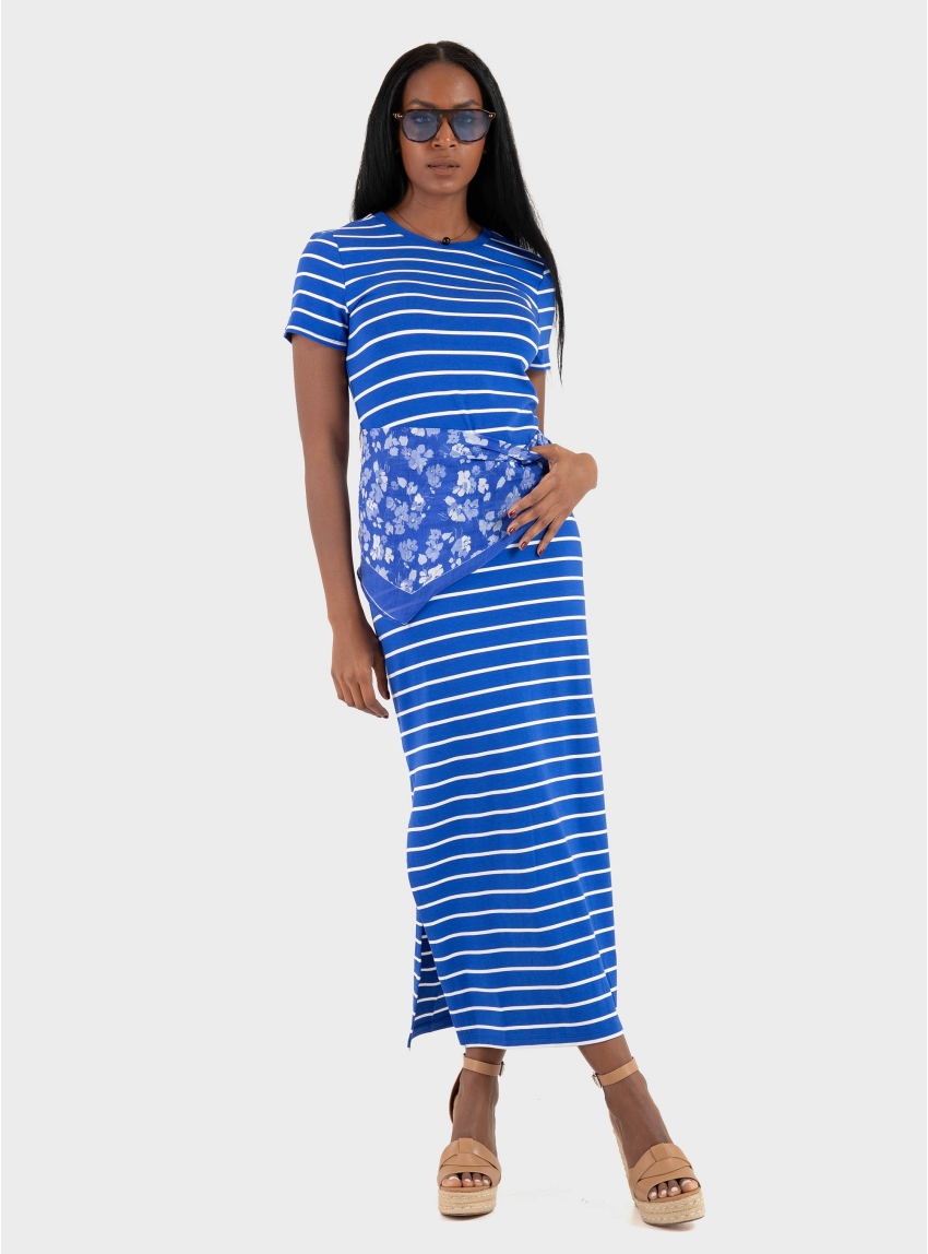 LAUREN Ralph Lauren Edberta Short Sleeve Day Dress - Royal Blue