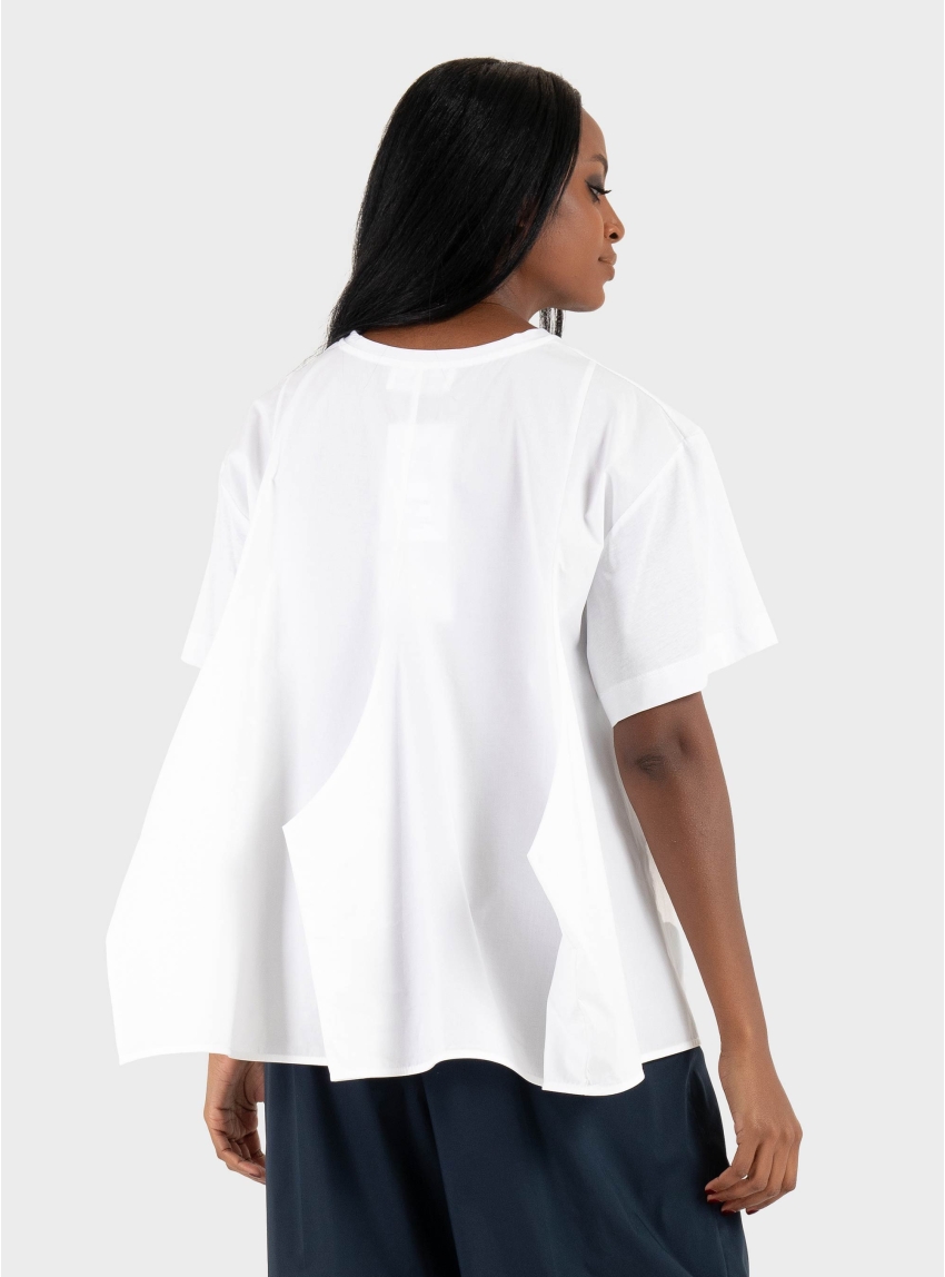 Mei Mei J A-Shape Loose T-Shirt - White